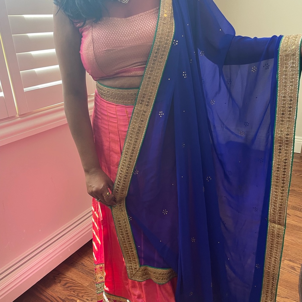 Beautiful pink used Lengha